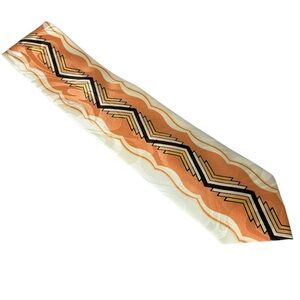 ROMARIO MANZINI Orange Cream Geo Pattern Ugly Tie Wide Unique Hideous Standout